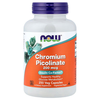 NOW Foods, Chromium Picolinate, 200 mcg, 250 Veg Capsules