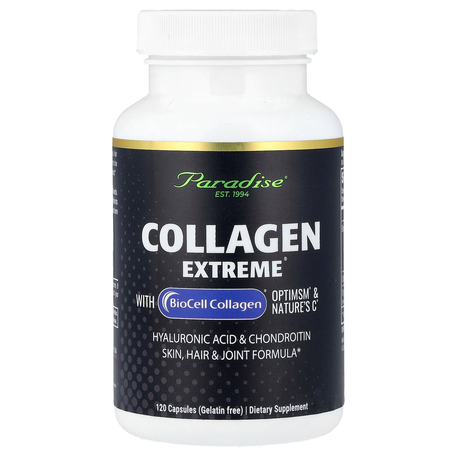 Paradise Herbs, Collagen Extreme® with BioCell Collagen®, OptiMSM® & Nature's C®, 120 Capsules