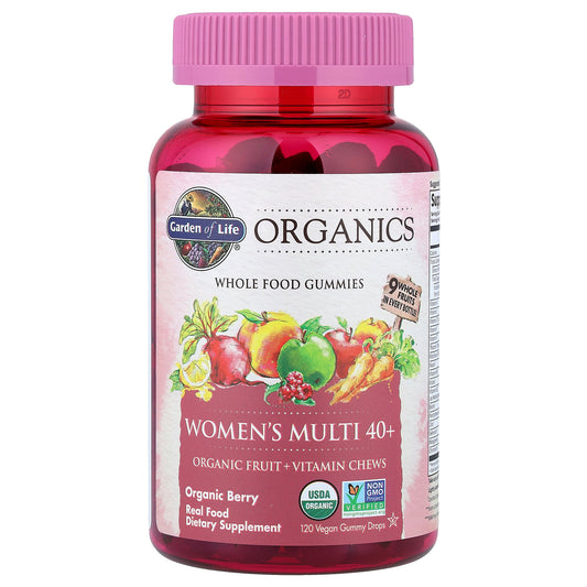 Garden of Life, Organics, Women's Multi 40+ Gummies, Organic Berry, 120 Vegan Gummy Drops
