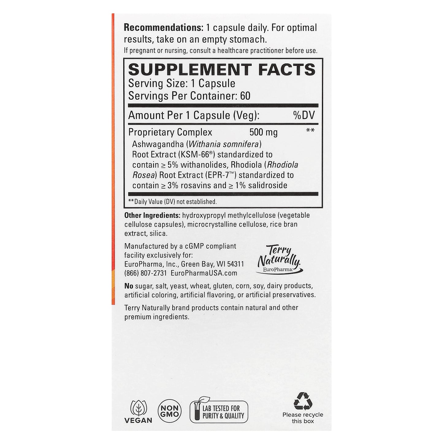 Terry Naturally, Adaptra®, 60 Capsules