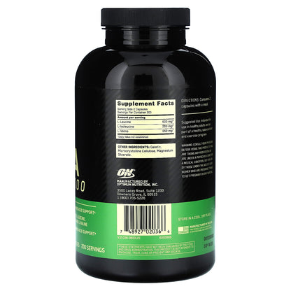 Optimum Nutrition, BCAA 1000, 400 Capsules (500 mg per Capsule)