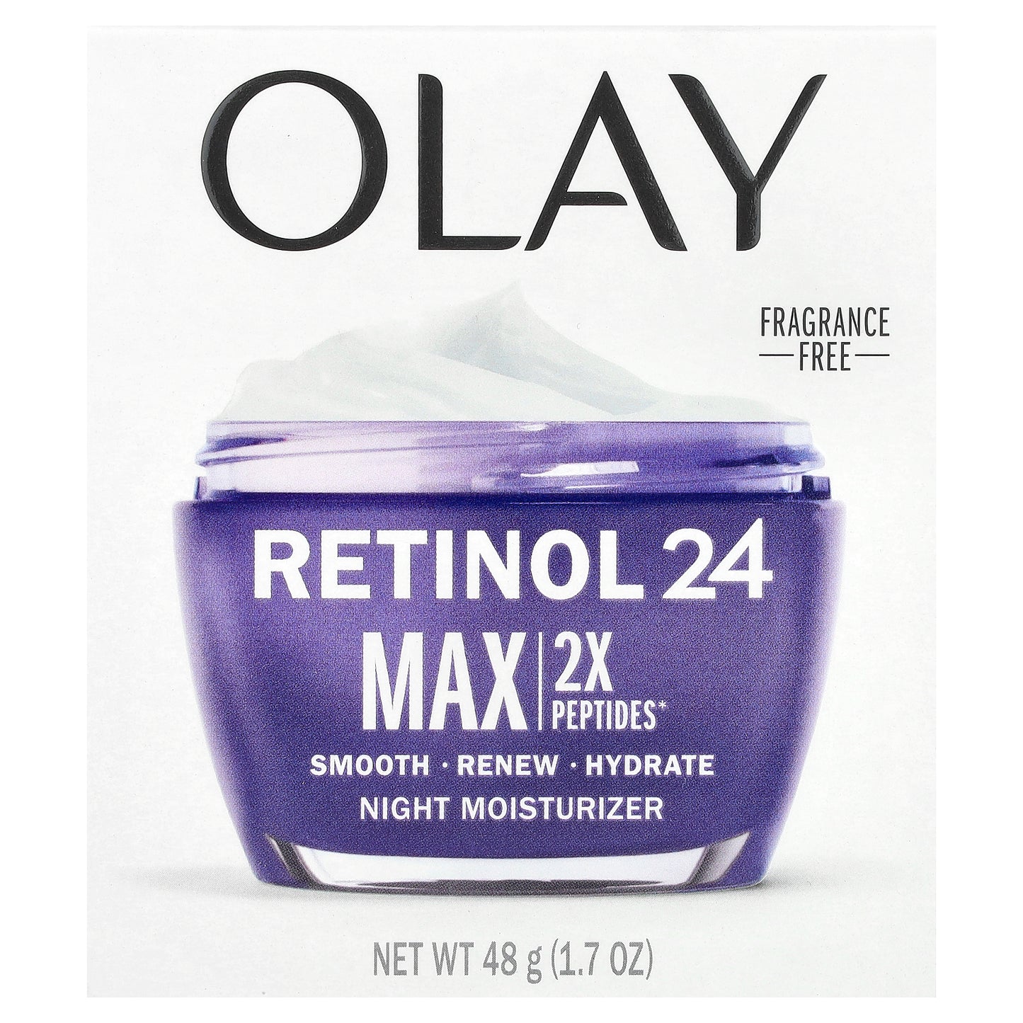 Olay, Retinol 24, Night Moisturizer, Fragrance Free, 1.7 oz (48 g)