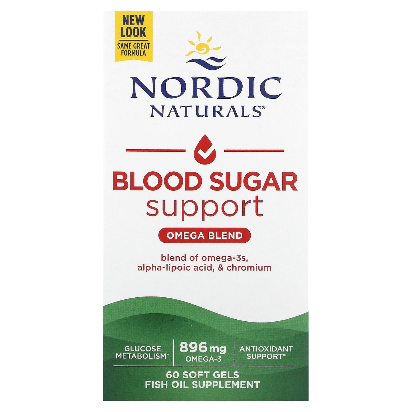 Nordic Naturals, Blood Sugar Support, Omega Blend, 896 mg, 60 Soft Gels (448 mg per Soft Gel)