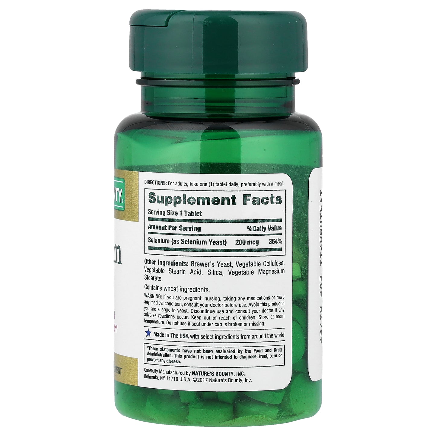 Nature's Bounty, Selenium, 200 mcg, 100 Tablets