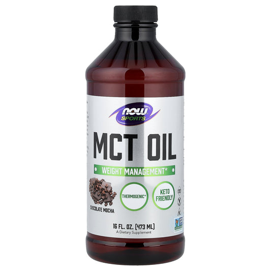 NOW Foods, Sports, MCT Oil, Chocolate Mocha, 16 fl oz (473 ml)