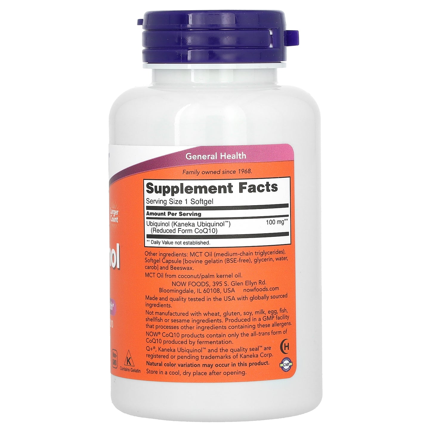 NOW Foods, Ubiquinol, 100 mg, 120 Softgels