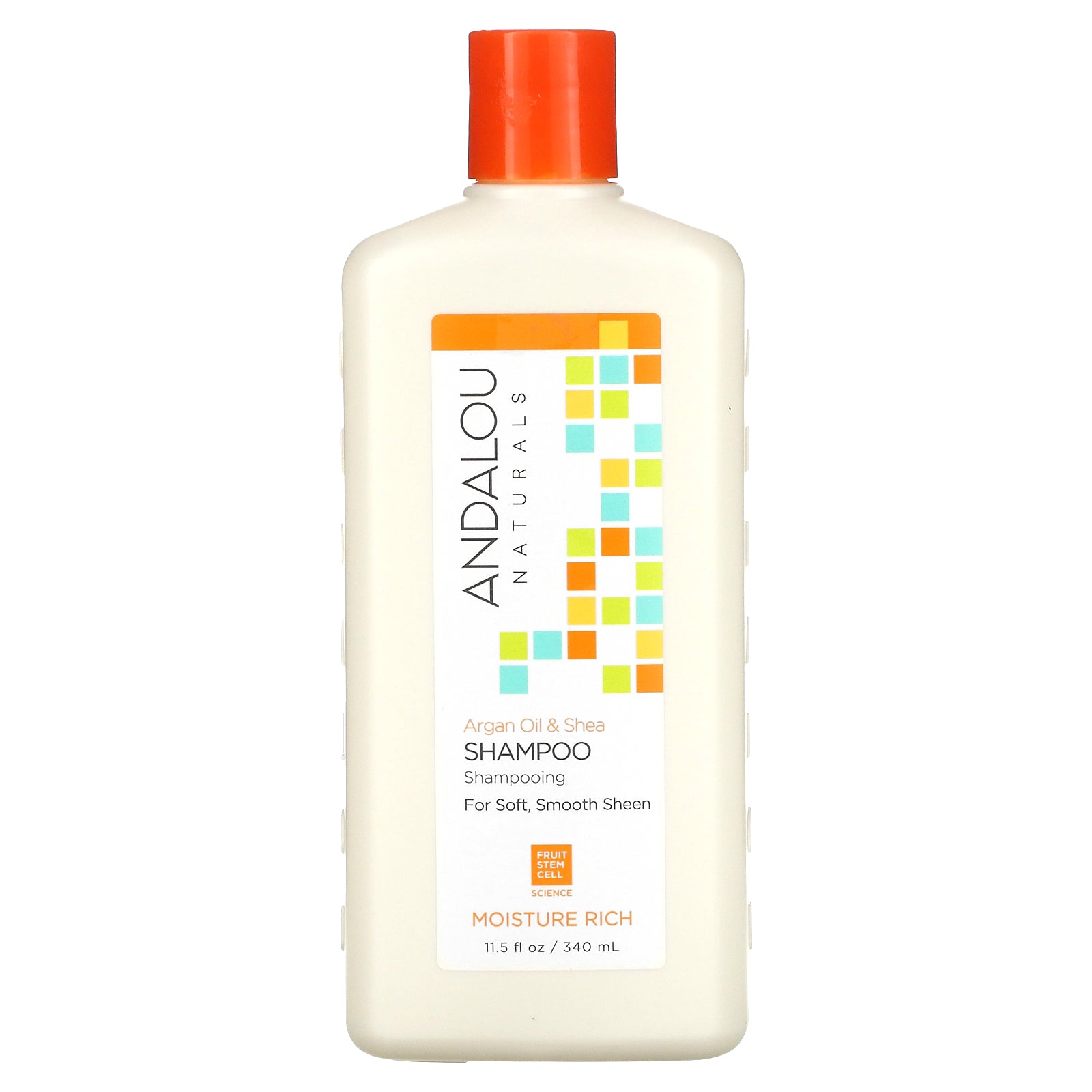 Andalou Naturals, Shampoo, Moisture Rich, For Soft, Smooth Sheen, Argan Oil & Shea, 11.5 fl oz (340 ml)