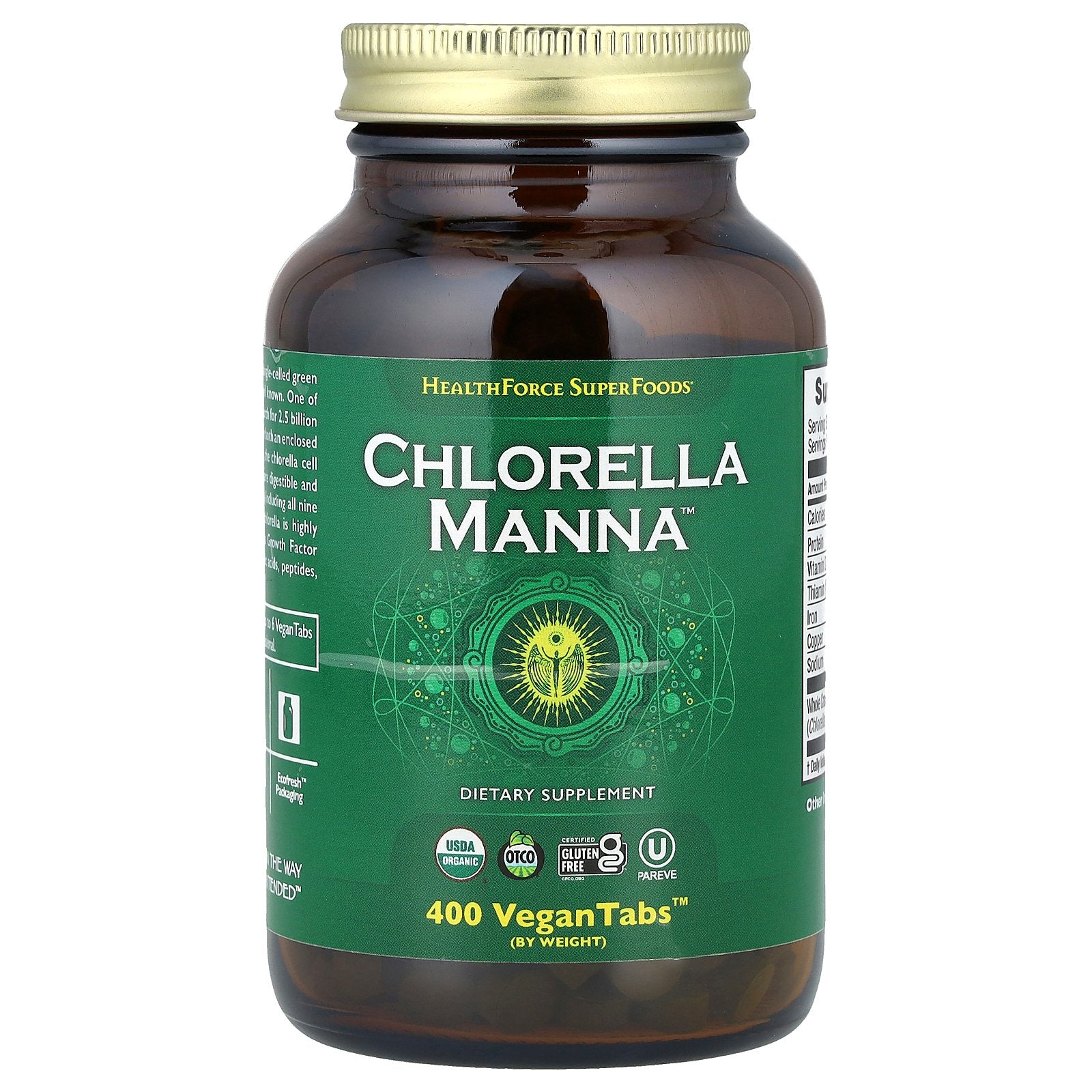 HealthForce Superfoods, Chlorella Manna™, 400 VeganTabs™