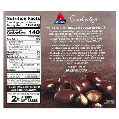 Atkins, Endulge®, Chocolate Covered Almonds, 5 Packs, 1 oz (28 g) Each