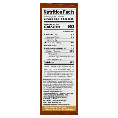 Quest Nutrition, Minis, Protein Bar, Chocolate Chip Cookie Dough, 14 Bars, 0.81 oz (23 g) Each