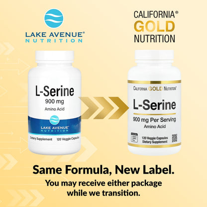 California Gold Nutrition, L-Serine, 900 mg, 120 Veggie Capsules