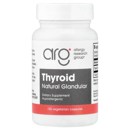 Allergy Research Group, Thyroid, Natural Glandular, 40 mg, 100 Vegetarian Capsules