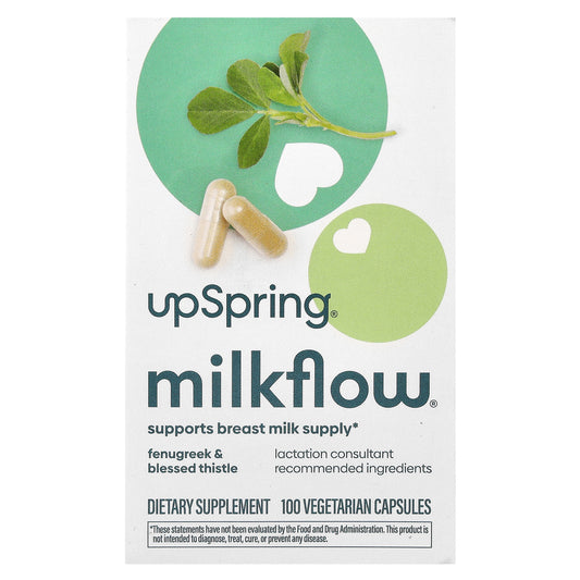 UpSpring, Milkflow, Fenugreek & Blessed Thistle, 100 Vegetarian Capsules