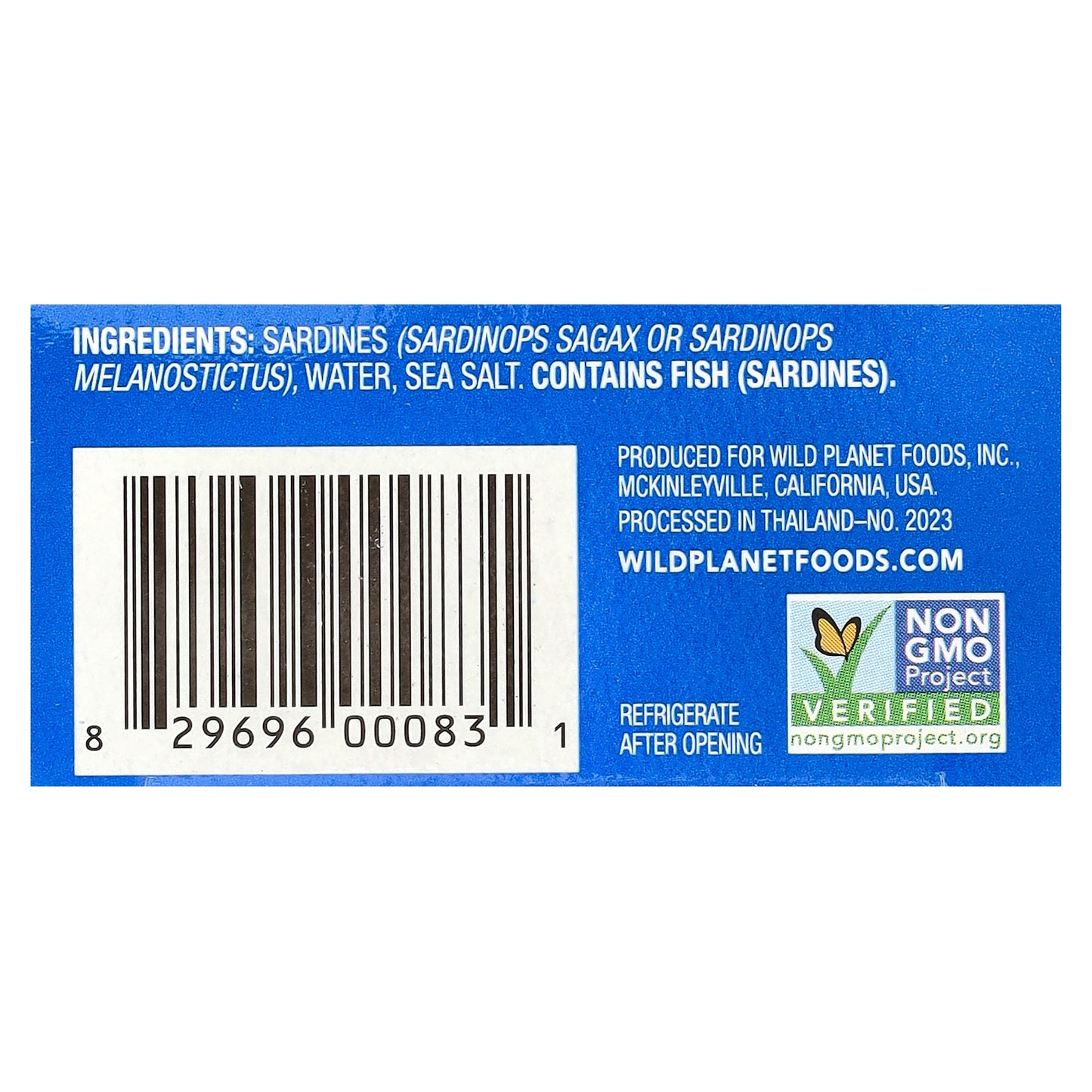 Wild Planet, Wild Sardines In Water with Sea Salt, 4.4 oz (125 g)