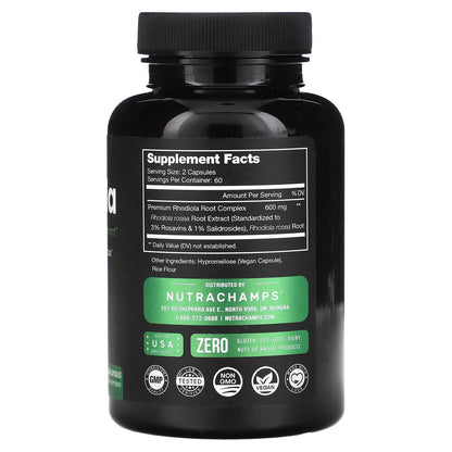 NutraChamps, Rhodiola, 120 Vegan Capsules (300 mg per Capsule)