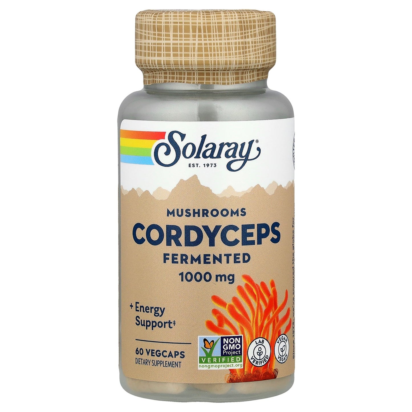 Solaray, Cordyceps, Fermented Mushrooms, 60 VegCaps (500 mg per Capsule)