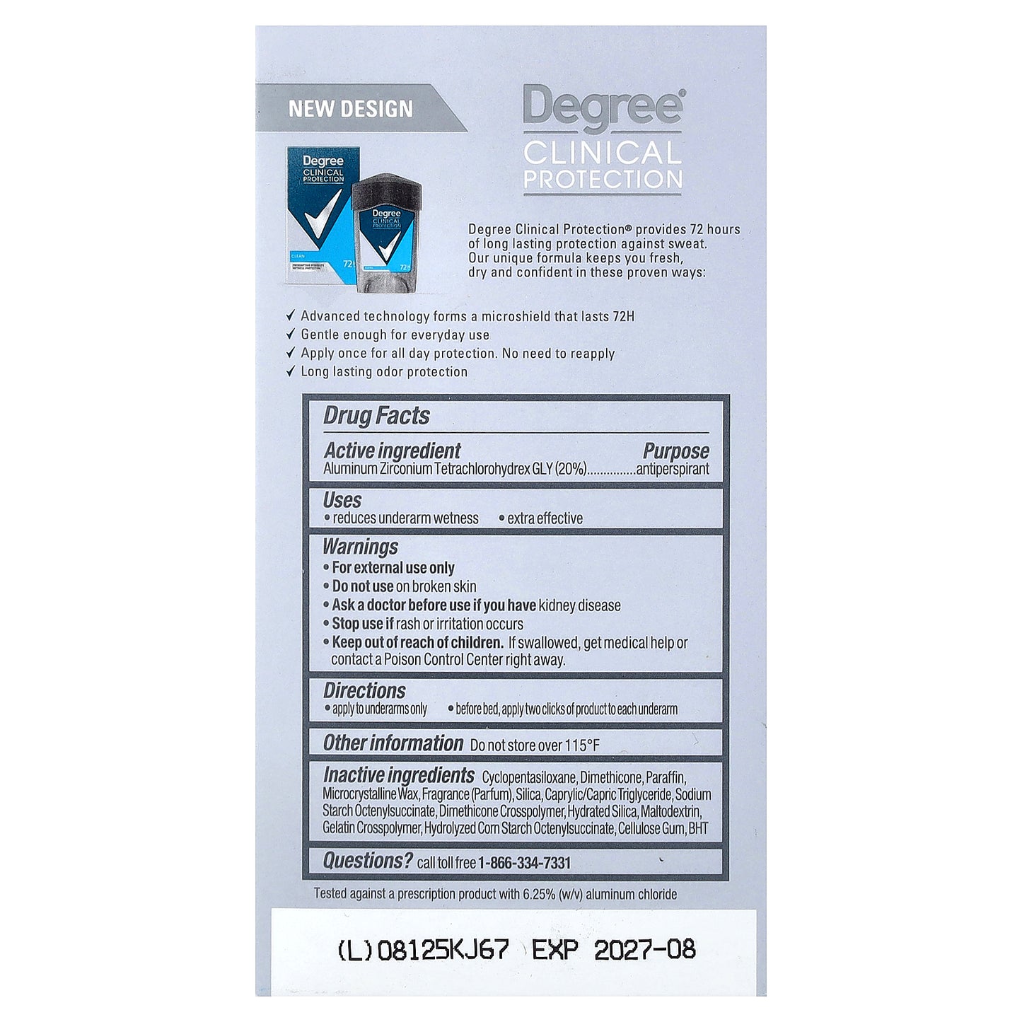 Degree, Clinical Protection, Antiperspirant Deodorant, Soft Solid, Clean, 1.7 oz (48 g)