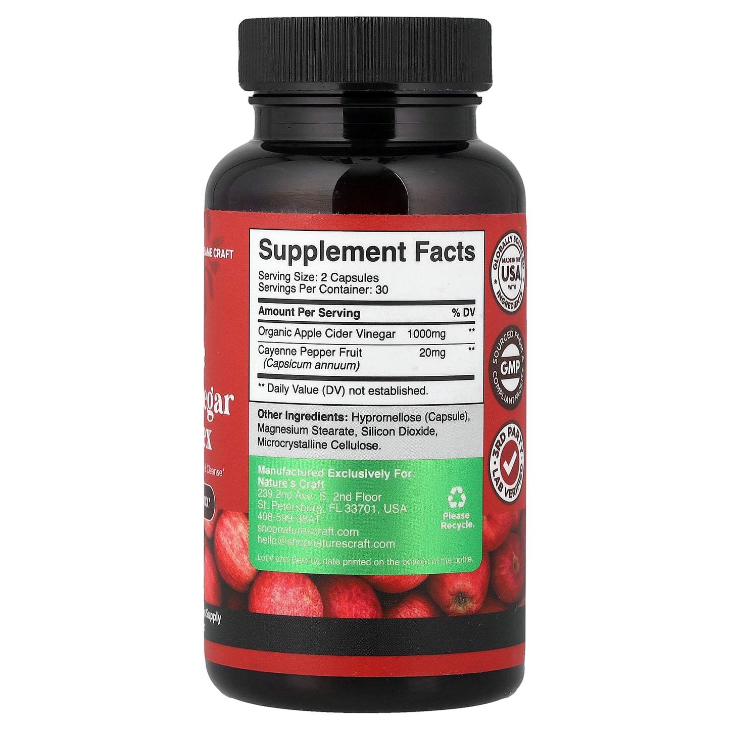 Nature's Craft, Apple Cider Vinegar Complex, 60 Capsules