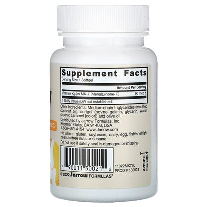 Jarrow Formulas, MK-7, 90 mcg, 90 Softgels