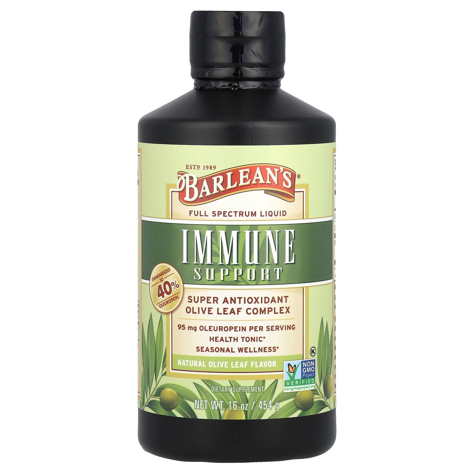 Barlean's, Olive Leaf Complex, Natural Olive Leaf, 95 mg, 16 oz (454 g)