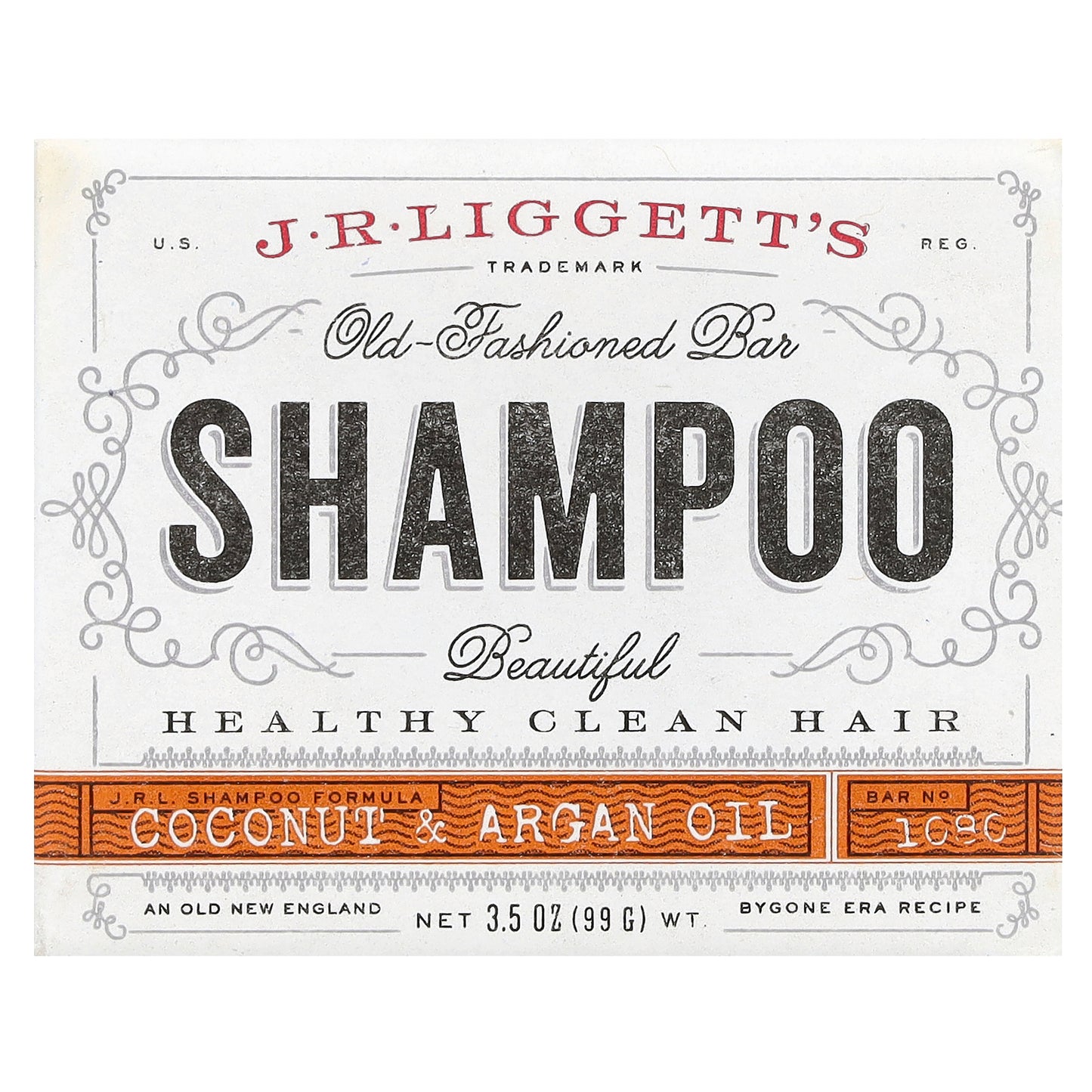 J.R. Liggett's, Old Fashioned Shampoo Bar, Coconut & Argan Oil, 3.5 oz (99 g)