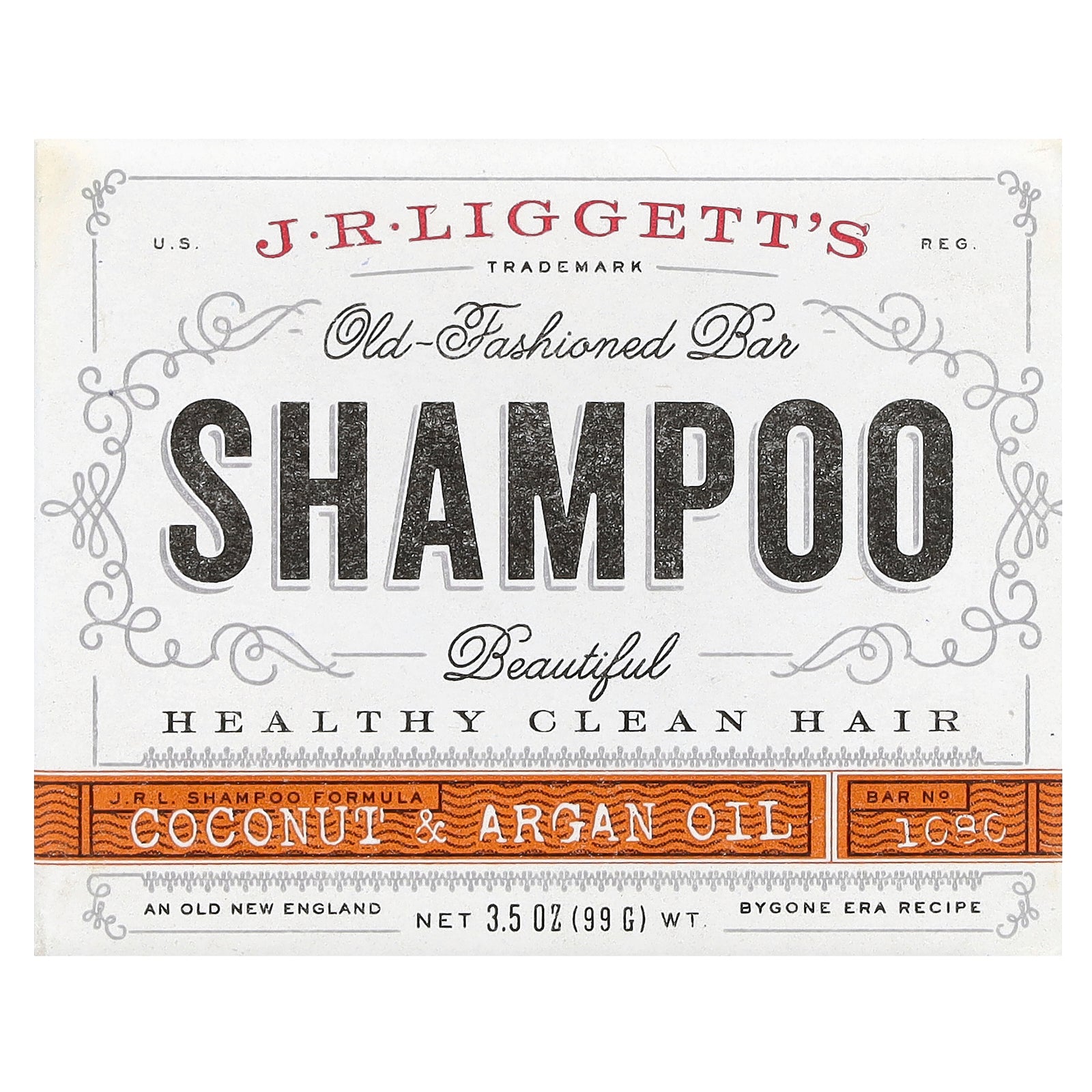 J.R. Liggett's, Old Fashioned Shampoo Bar, Coconut & Argan Oil, 3.5 oz (99 g)