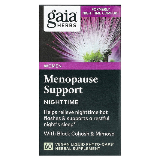 Gaia Herbs, Women, Menopause Support, Nighttime, With Black Cohosh & Mimosa, 60 Vegan Liquid Phyto-Caps®