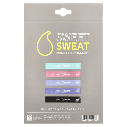 Sports Research, Sweet Sweat®, Mini Loop Bands, 5 Loop Bands