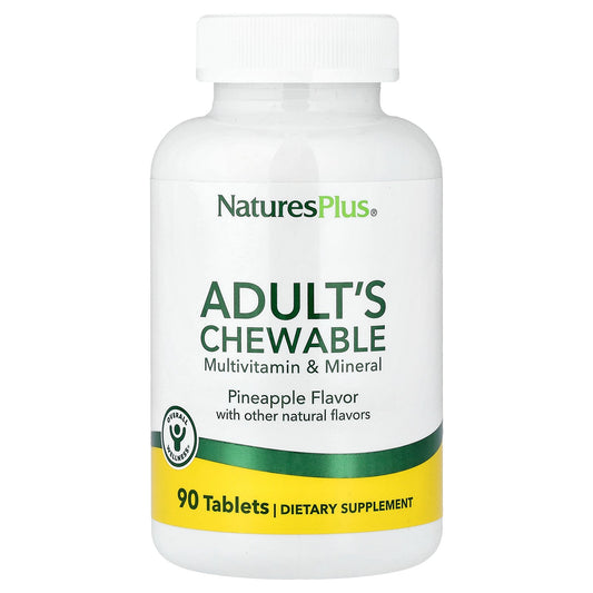 NaturesPlus, Adult's Chewable Multivitamin & Mineral, Pineapple, 90 Tablets