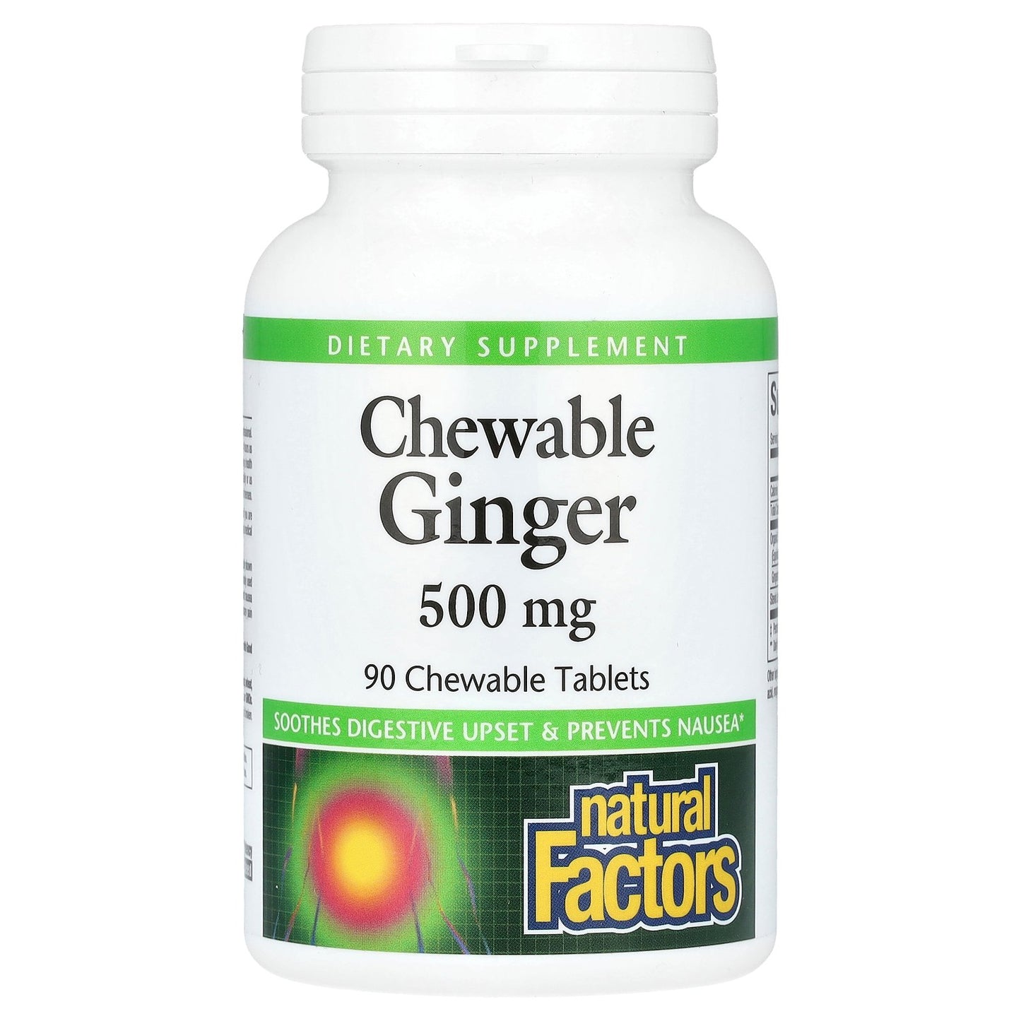 Natural Factors, Chewable Ginger, 500 mg, 90 Chewable Tablets