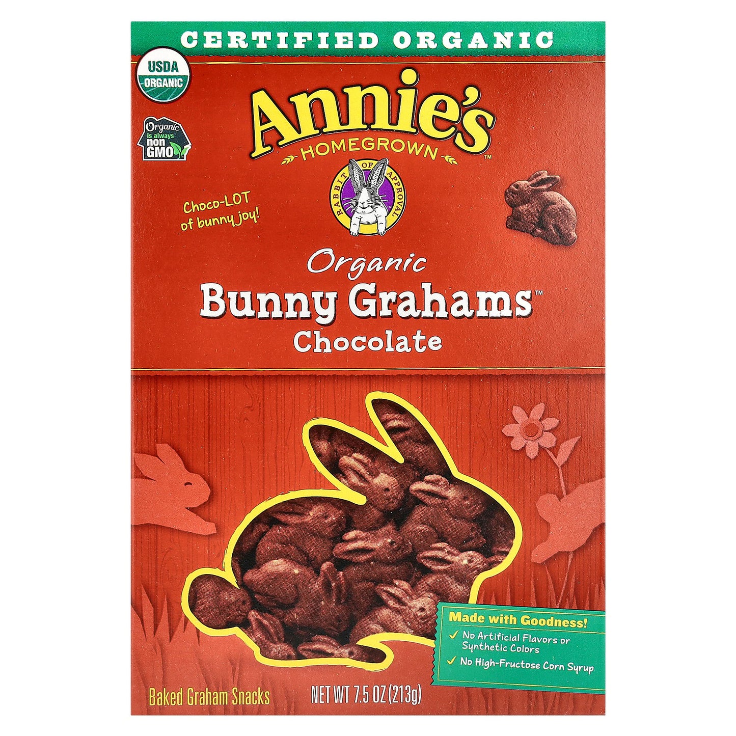 Annie's Homegrown, Organic Bunny Grahams™, Chocolate, 7.5 oz (213 g)