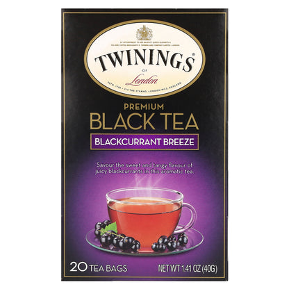 Twinings, Premium Black Tea, Blackcurrant Breeze, 20 Tea Bags, 1.41 oz (40 g)