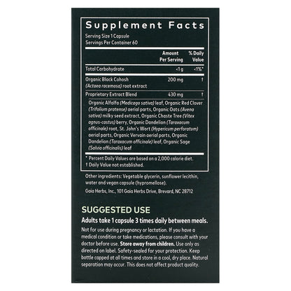 Gaia Herbs, Women, Menopause Support, Daytime, 60 Vegan Liquid Phyto-Caps