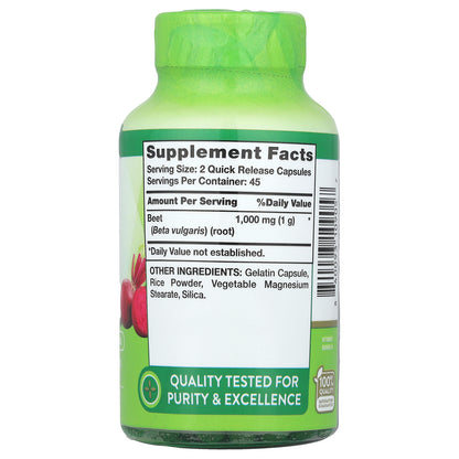 Nature's Truth, Beet Root, 90 Quick Release Capsules (500 mg per Capsule)