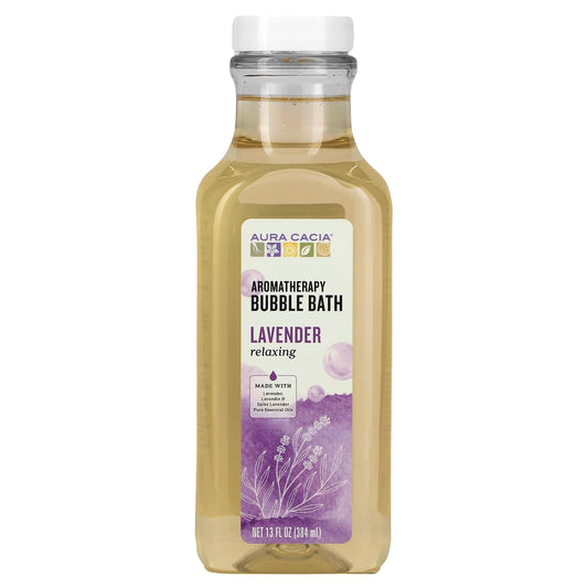 Aura Cacia, Aromatherapy Bubble Bath, Relaxing Lavender, 13 fl oz (384 ml)