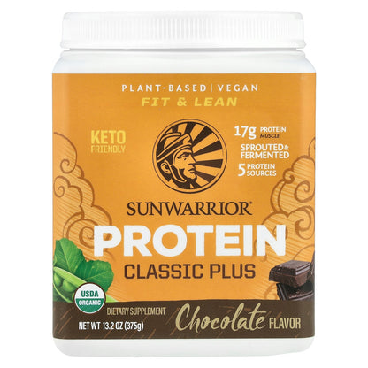 Sunwarrior, Classic Plus Protein, Chocolate, 13.2 oz (375 g)