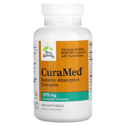 Terry Naturally, CuraMed, Superior Absorption Curcumin, 375 mg, 120 Softgels