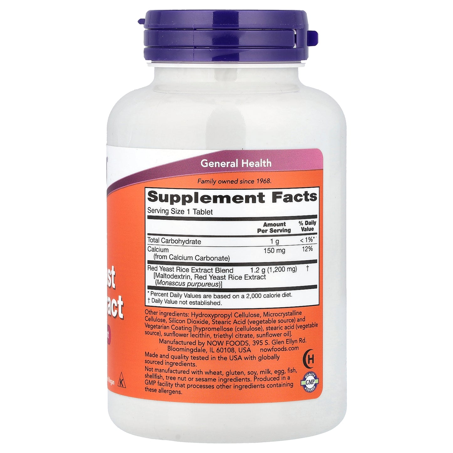 NOW Foods, Red Yeast Rice Extract, 120 Tablets (1,200 mg per Tablet)