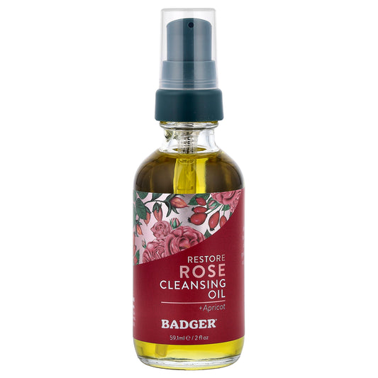 Badger, Rose Cleansing Oil + Apricot, 2 fl oz (59.1 ml)