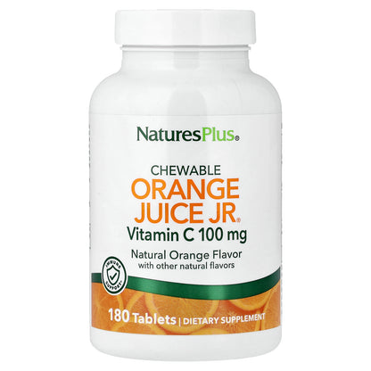 NaturesPlus, Chewable Orange Juice Jr®, Vitamin C, Natural Orange, 180 Tablets