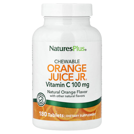 NaturesPlus, Chewable Orange Juice Jr®, Vitamin C, Natural Orange, 180 Tablets