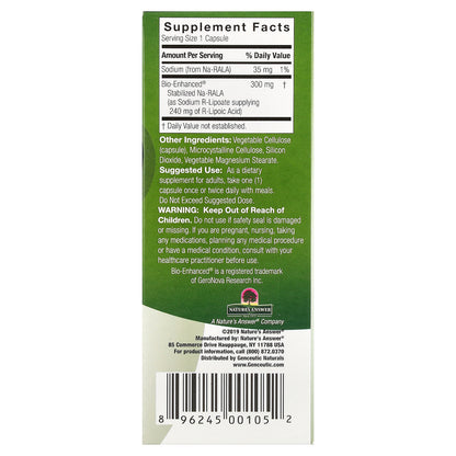 Genceutic Naturals, R-Lipoic Acid+, 60 Vegetarian Capsules