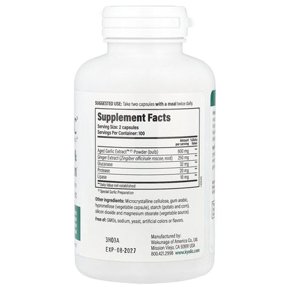 Kyolic, Aged Garlic Extract™, Cleanse & Digestion, Formula 102, 200 Veggie Capsules