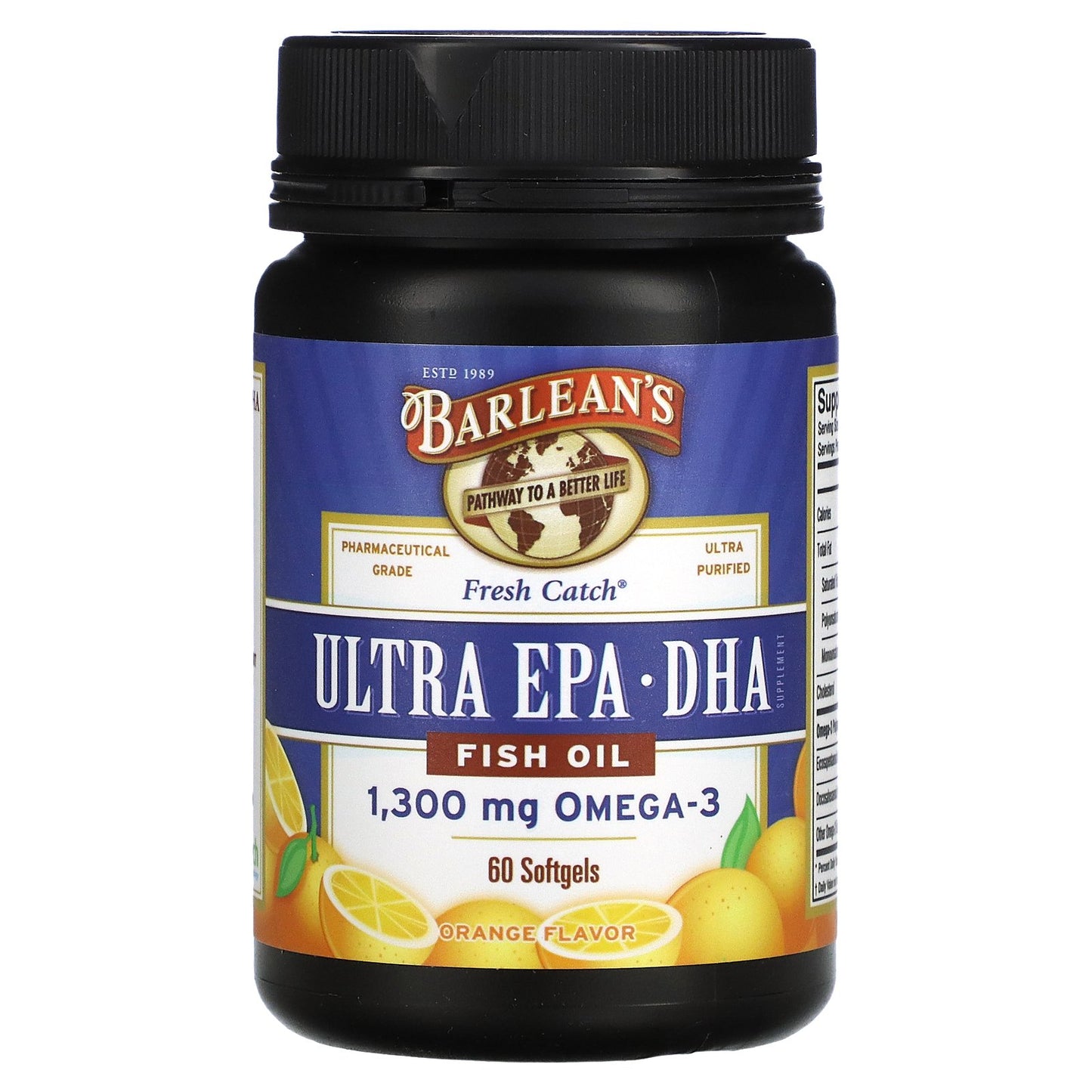 Barlean's, Fresh Catch Fish Oil, Omega-3, Ultra EPA/DHA, Orange , 60 Softgels