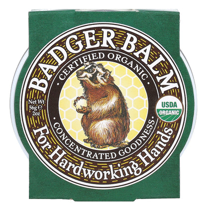 Certified Organic Badger Balm for Hardworking Hands, 2 oz (56 g)