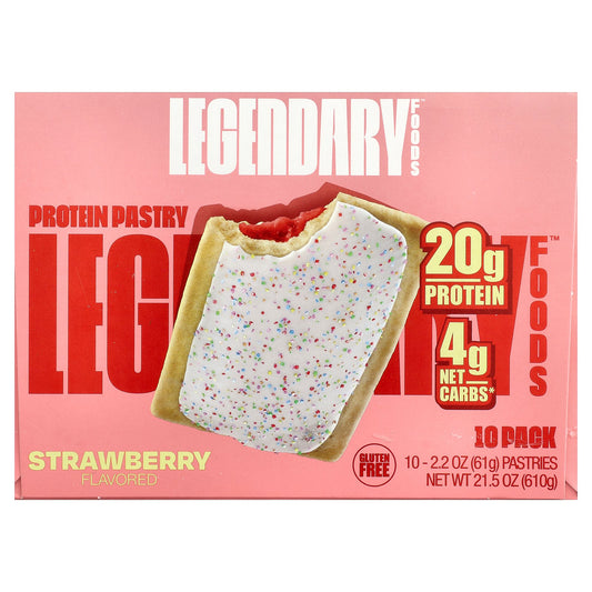 Legendary Foods, Protein Pastry, Strawberry, 10 Pack, 2.2 oz (61 g) Each