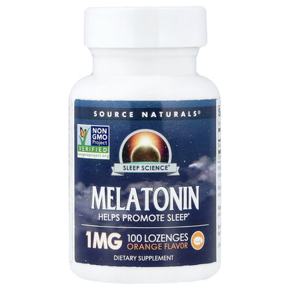 Source Naturals, Melatonin, Orange, 1 mg, 100 Lozenges