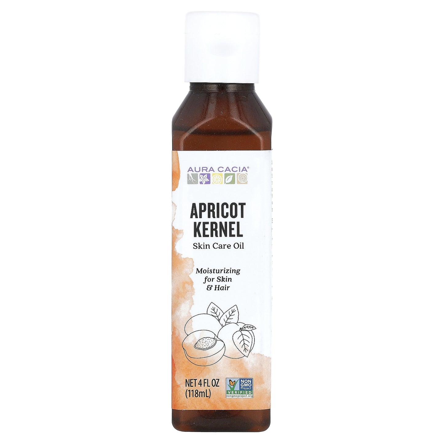 Aura Cacia, Skin Care Oil, Apricot Kernel, 4 fl oz (118 ml)