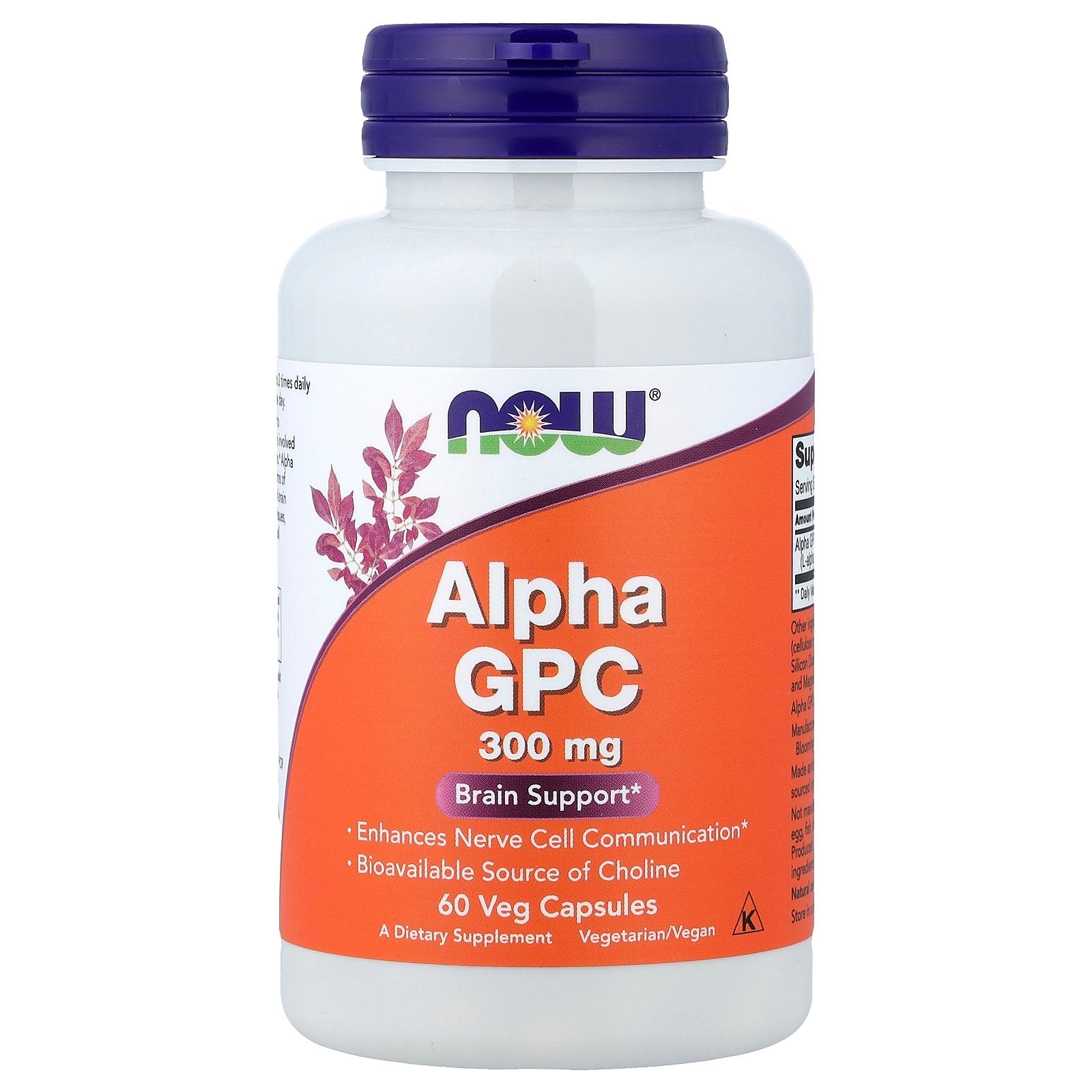NOW Foods, Alpha GPC, 300 mg, 60 Veg Capsules