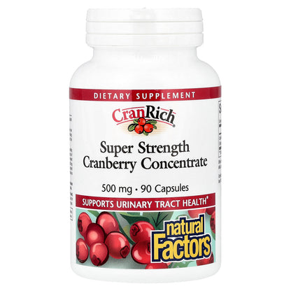 Natural Factors, CranRich®, Cranberry Concentrate, Super Strength, 500 mg, 90 Capsules